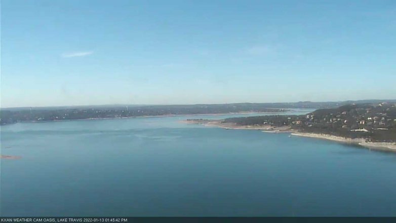 Lake Travis webcam, January 13, 2022 1:45 PM CT