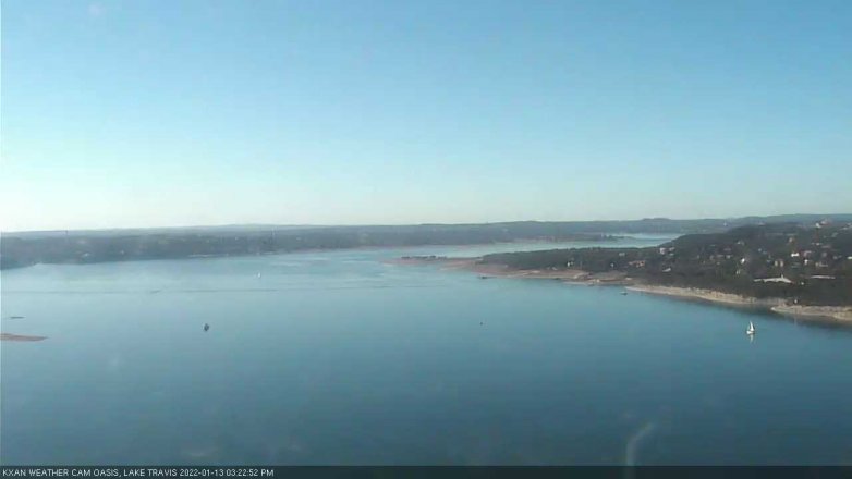 Lake Travis webcam, January 13, 2022 3:25 PM CT