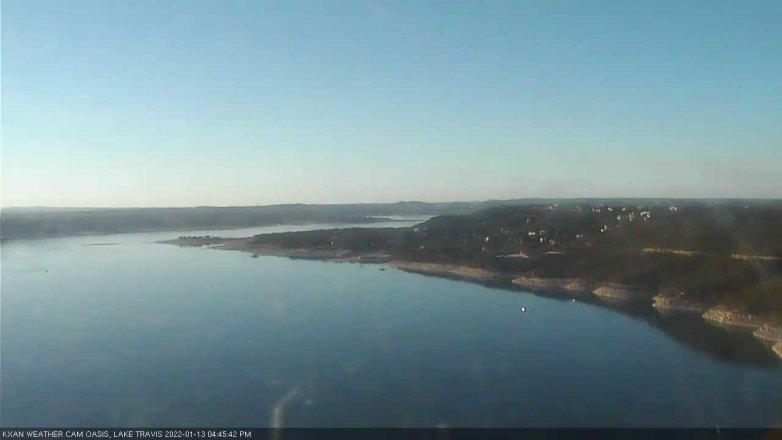 Lake Travis webcam, January 13, 2022 4:45 PM CT