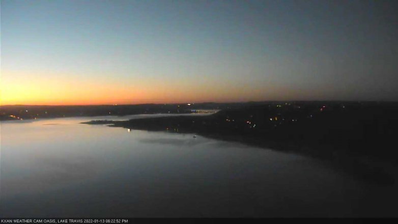 Lake Travis webcam, January 13, 2022 6:25 PM CT