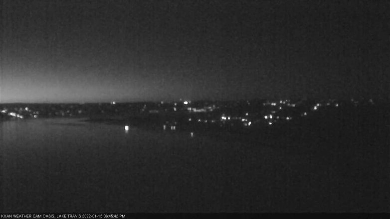 Lake Travis webcam, January 13, 2022 6:45 PM CT