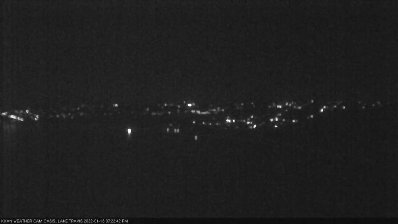 Lake Travis webcam, January 13, 2022 7:25 PM CT