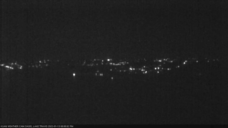 Lake Travis webcam, January 13, 2022 8:00 PM CT
