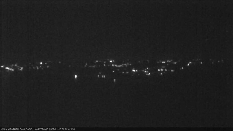 Lake Travis webcam, January 13, 2022 8:25 PM CT