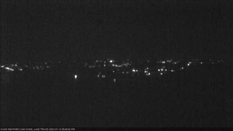 Lake Travis webcam, January 13, 2022 8:45 PM CT