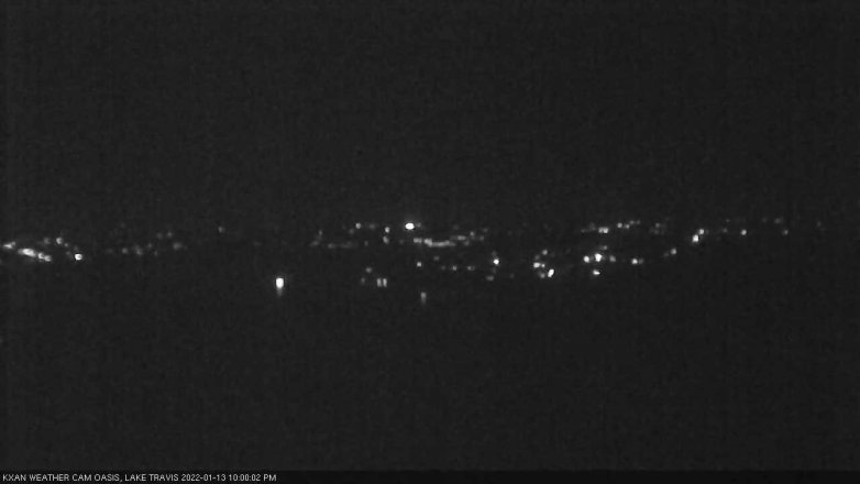Lake Travis webcam, January 13, 2022 10:00 PM CT