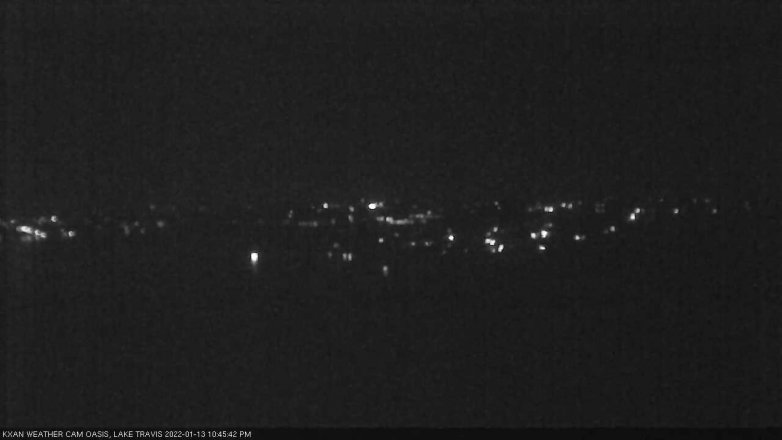 Lake Travis webcam, January 13, 2022 10:45 PM CT