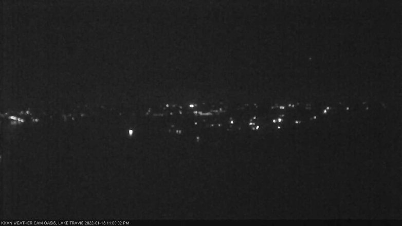 Lake Travis webcam, January 13, 2022 11:00 PM CT