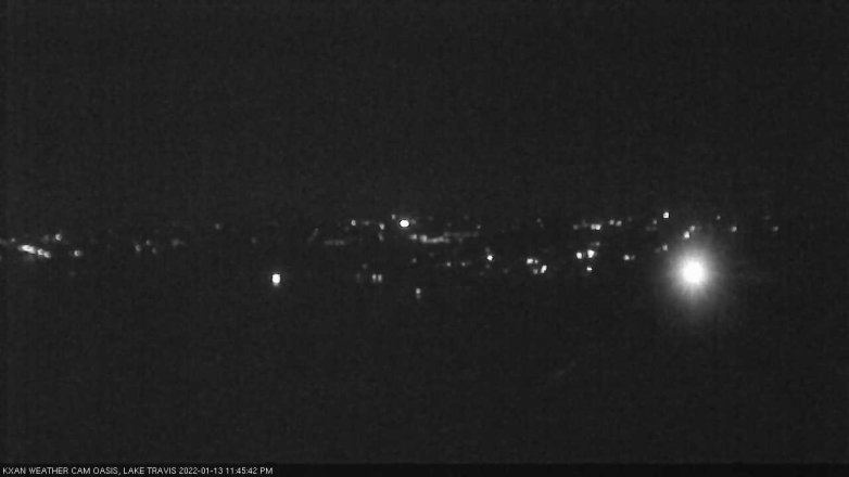 Lake Travis webcam, January 13, 2022 11:45 PM CT