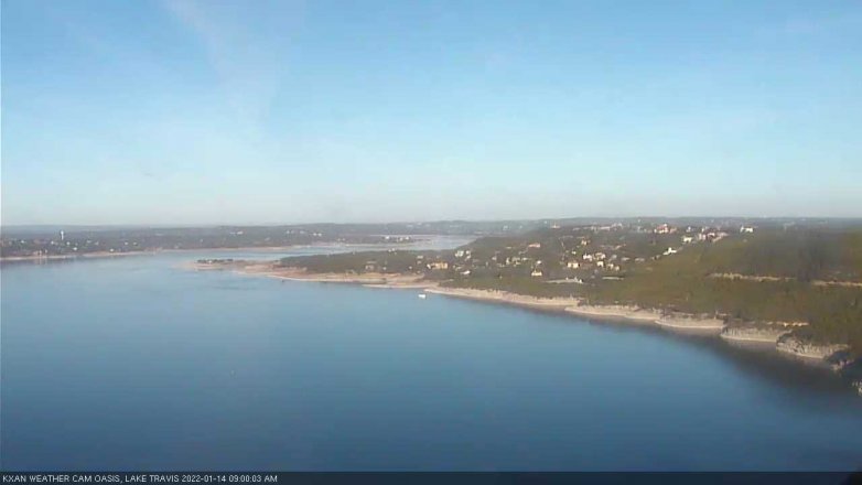 Lake Travis webcam, January 14, 2022 9:00 AM CT