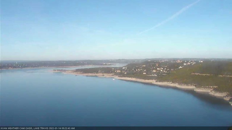 Lake Travis webcam, January 14, 2022 9:25 AM CT