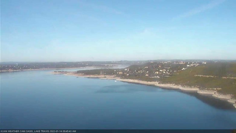 Lake Travis webcam, January 14, 2022 9:45 AM CT