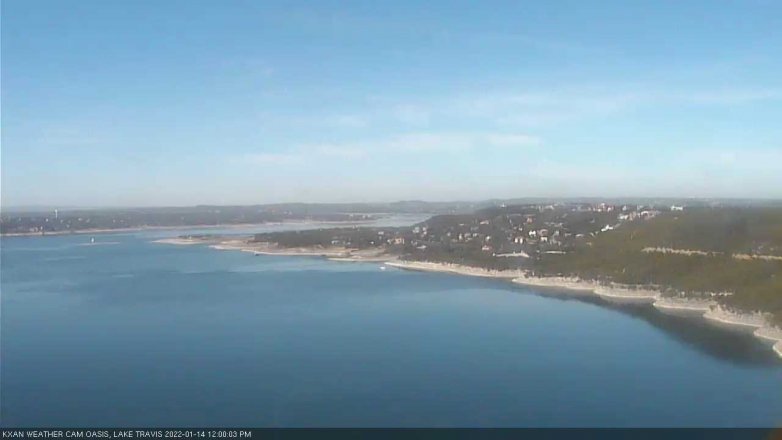 Lake Travis webcam, January 14, 2022 12:00 PM CT