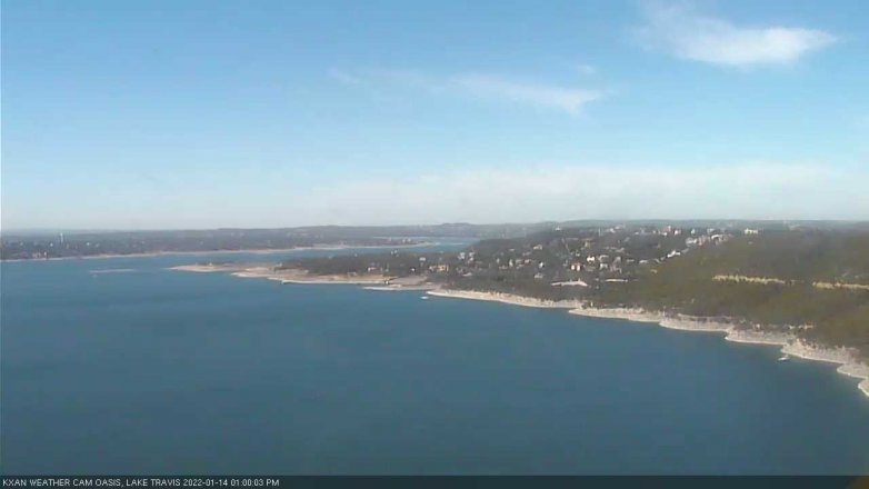 Lake Travis webcam, January 14, 2022 1:00 PM CT