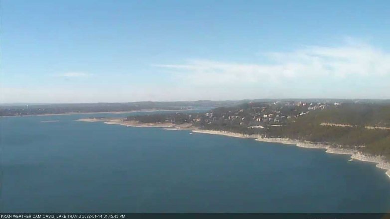 Lake Travis webcam, January 14, 2022 1:45 PM CT