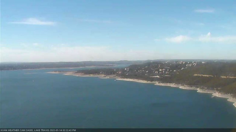 Lake Travis webcam, January 14, 2022 2:25 PM CT