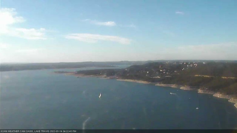 Lake Travis webcam, January 14, 2022 4:25 PM CT