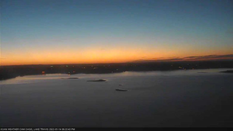 Lake Travis webcam, January 14, 2022 6:25 PM CT