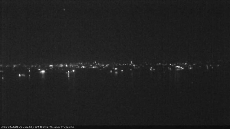 Lake Travis webcam, January 14, 2022 7:45 PM CT