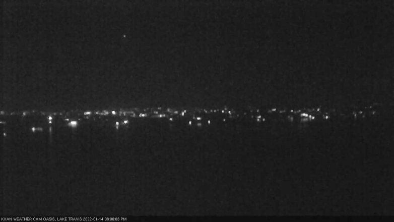 Lake Travis webcam, January 14, 2022 8:00 PM CT