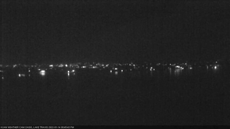 Lake Travis webcam, January 14, 2022 8:45 PM CT