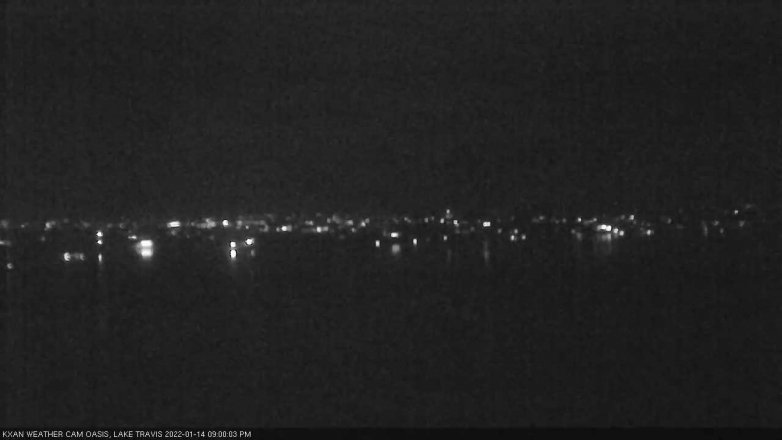 Lake Travis webcam, January 14, 2022 9:00 PM CT