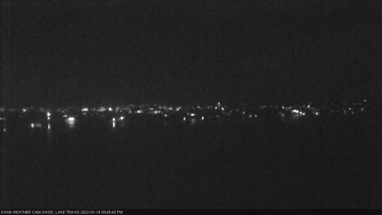 Lake Travis webcam, January 14, 2022 9:45 PM CT