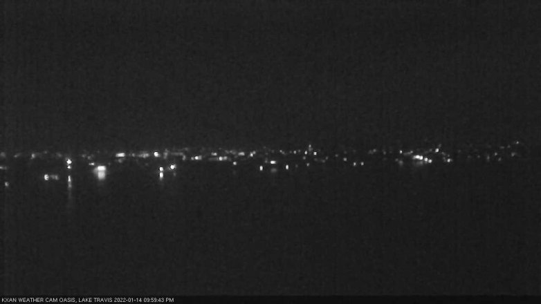 Lake Travis webcam, January 14, 2022 10:00 PM CT
