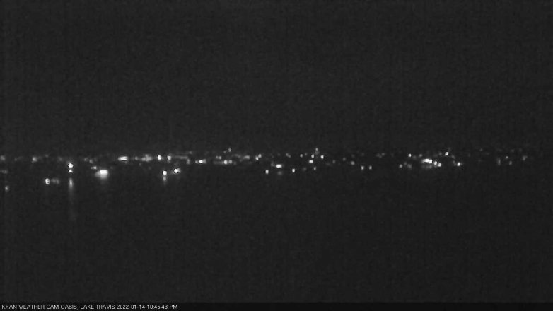Lake Travis webcam, January 14, 2022 10:45 PM CT