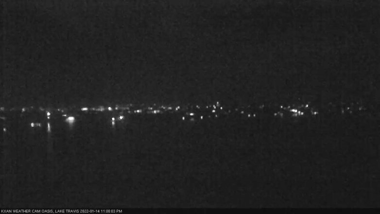Lake Travis webcam, January 14, 2022 11:00 PM CT