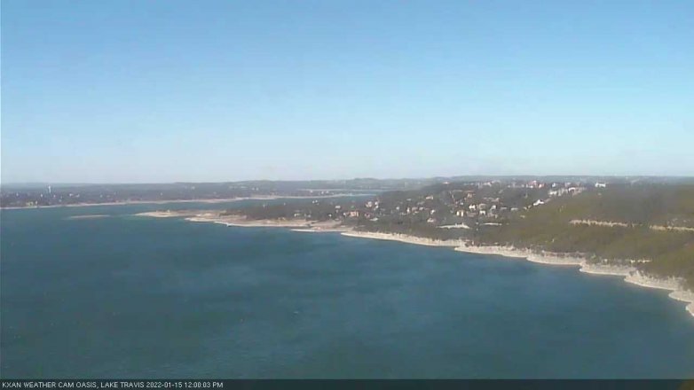 Lake Travis webcam, January 15, 2022 12:00 PM CT