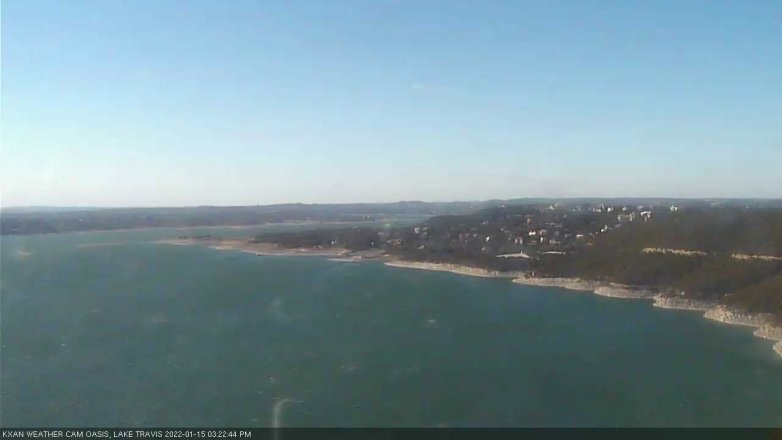 Lake Travis webcam, January 15, 2022 3:25 PM CT