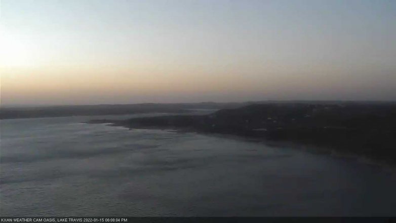 Lake Travis webcam, January 15, 2022 6:00 PM CT