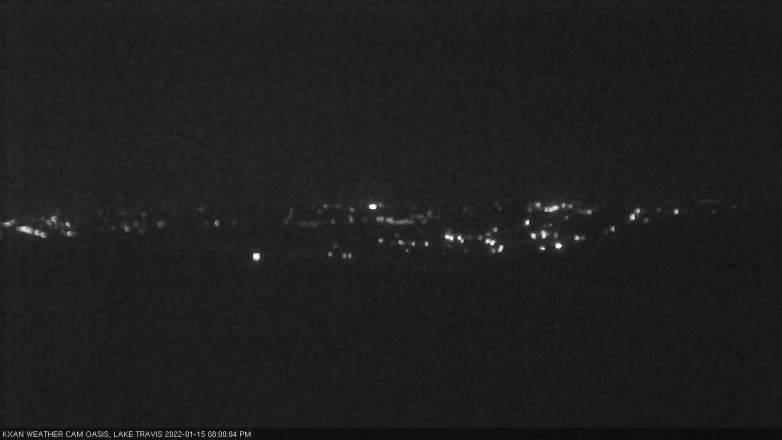 Lake Travis webcam, January 15, 2022 8:00 PM CT