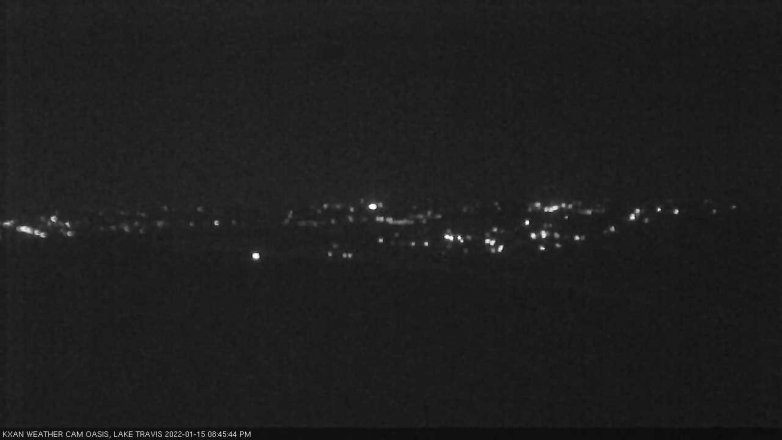 Lake Travis webcam, January 15, 2022 8:45 PM CT