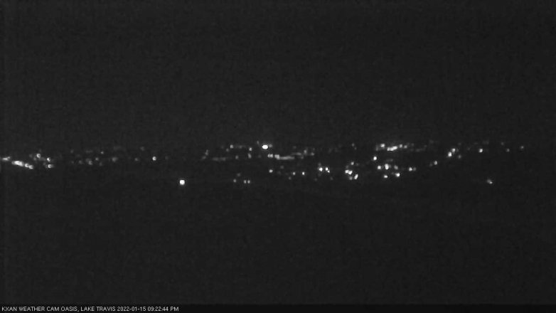 Lake Travis webcam, January 15, 2022 9:25 PM CT