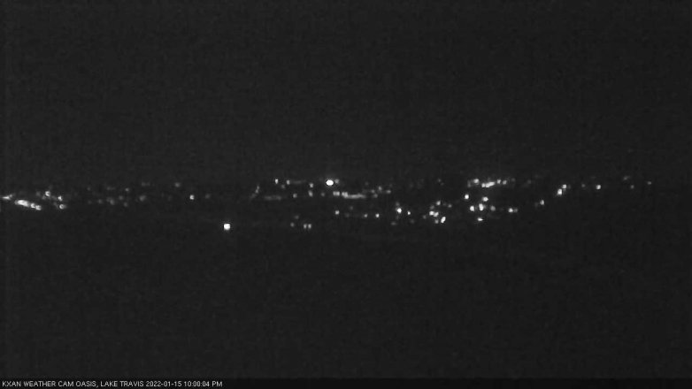 Lake Travis webcam, January 15, 2022 10:00 PM CT