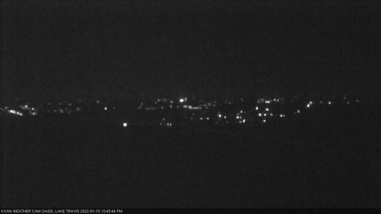 Lake Travis webcam, January 15, 2022 10:45 PM CT