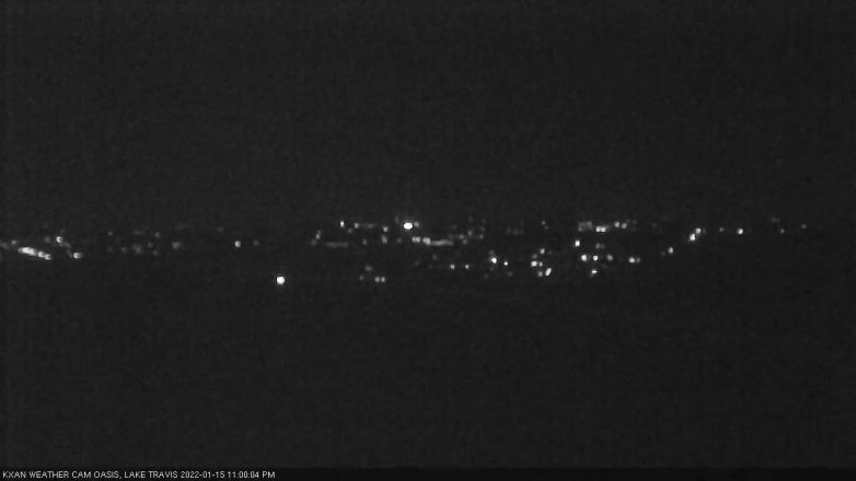 Lake Travis webcam, January 15, 2022 11:00 PM CT