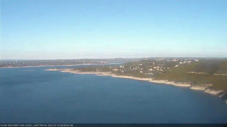 Lake Travis webcam, January 16, 2022 9:00 AM CT