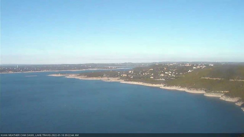 Lake Travis webcam, January 16, 2022 9:25 AM CT