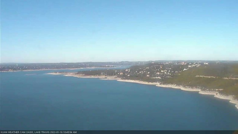 Lake Travis webcam, January 16, 2022 10:45 AM CT
