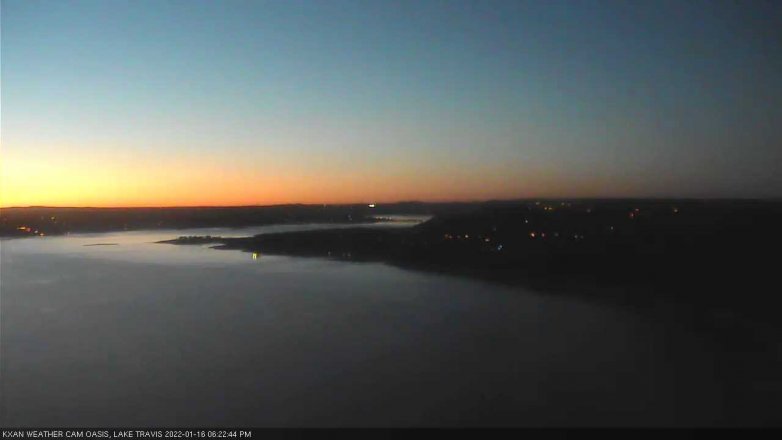 Lake Travis webcam, January 16, 2022 6:25 PM CT