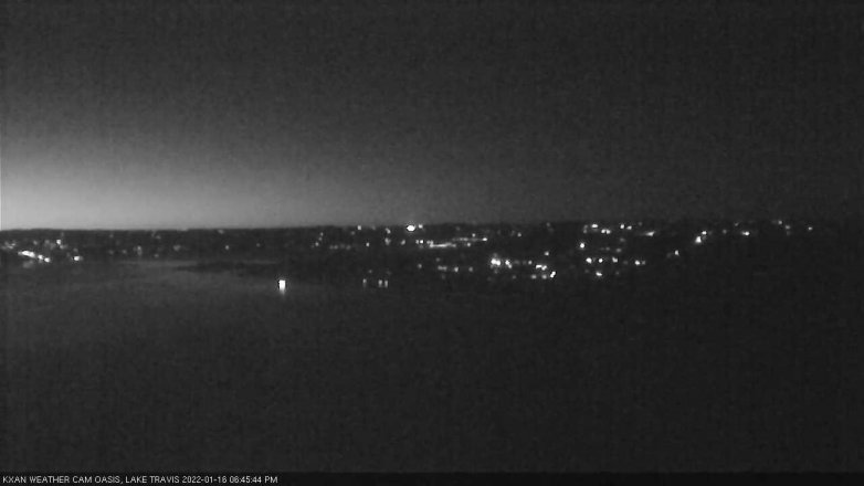 Lake Travis webcam, January 16, 2022 6:45 PM CT