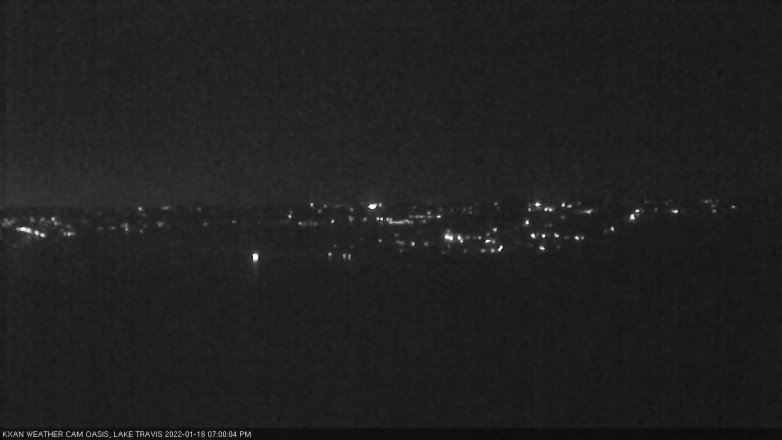 Lake Travis webcam, January 16, 2022 7:00 PM CT