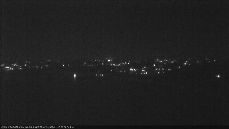 Lake Travis webcam, January 16, 2022 9:00 PM CT