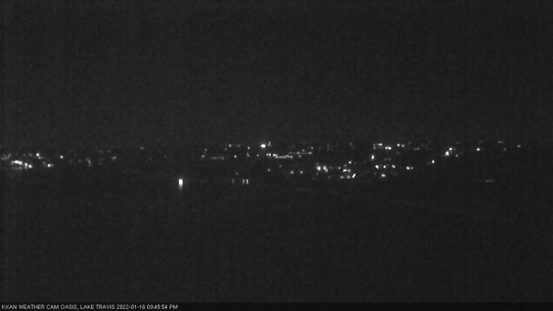 Lake Travis webcam, January 16, 2022 9:45 PM CT