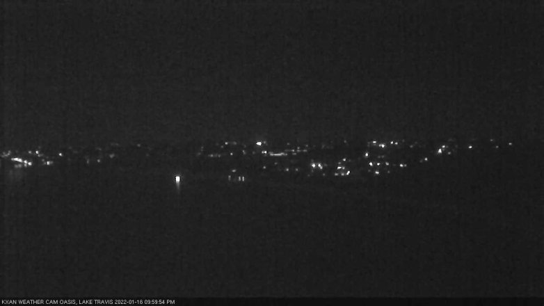 Lake Travis webcam, January 16, 2022 10:00 PM CT