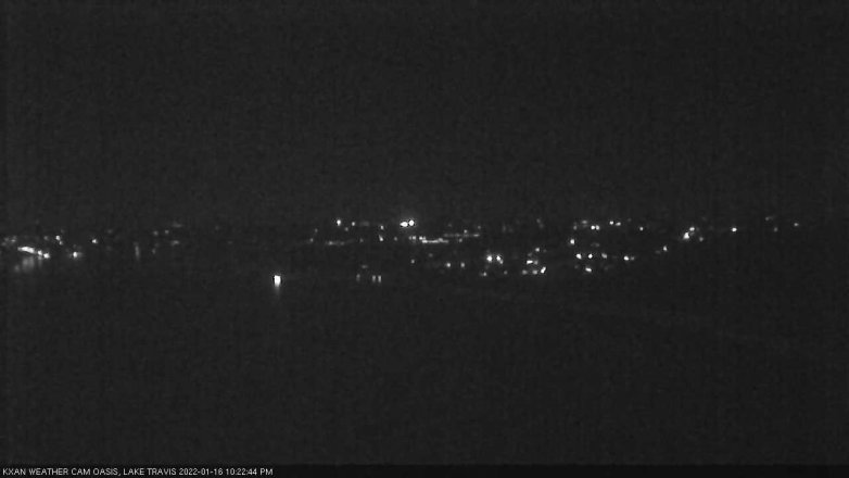 Lake Travis webcam, January 16, 2022 10:25 PM CT
