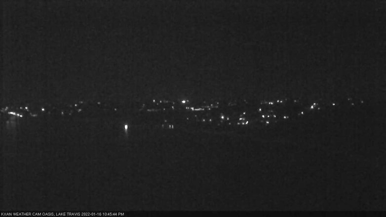 Lake Travis webcam, January 16, 2022 10:45 PM CT